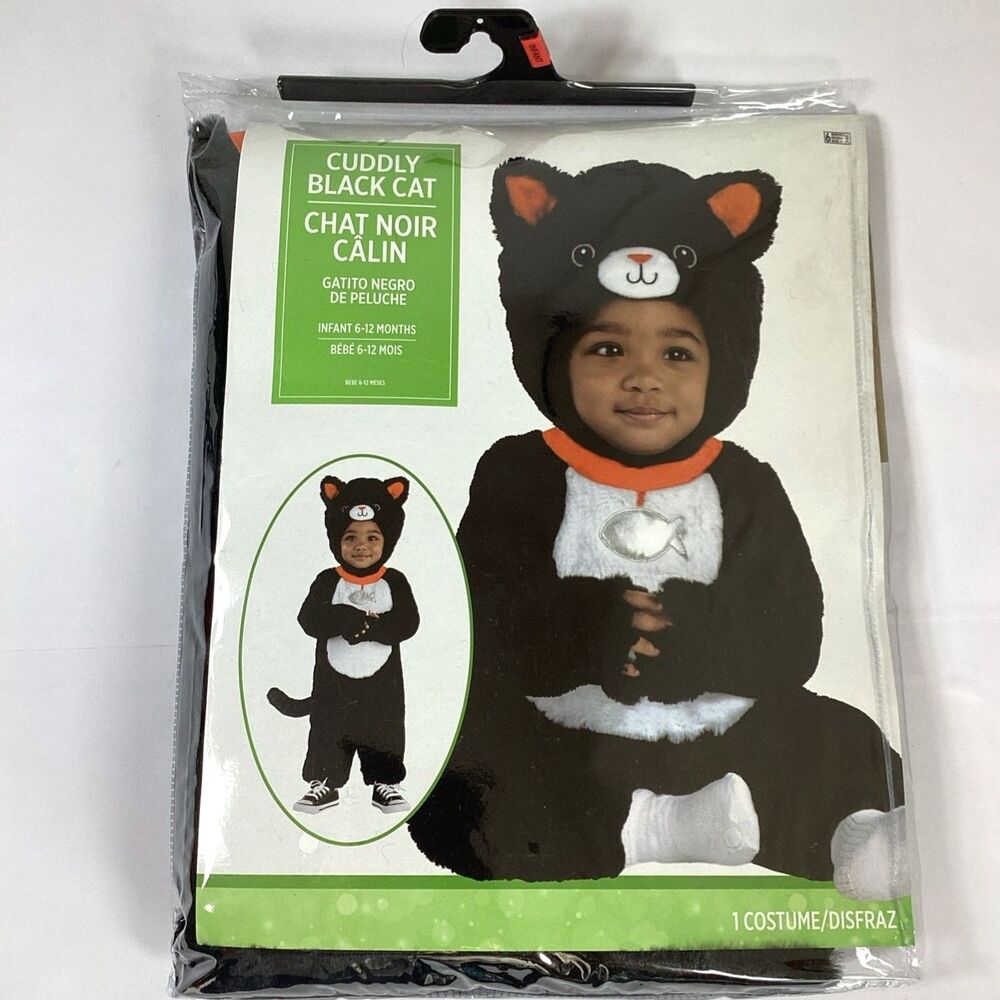 Cuddly Black Cat Infant Halloween Costume Size 6-12 Months New In Package